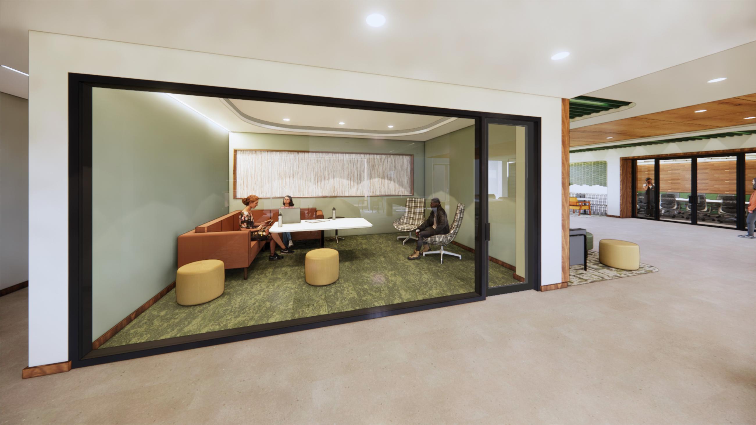 Private meeting room in the main lobby.