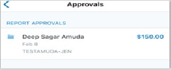 Screenshot example list of approvals