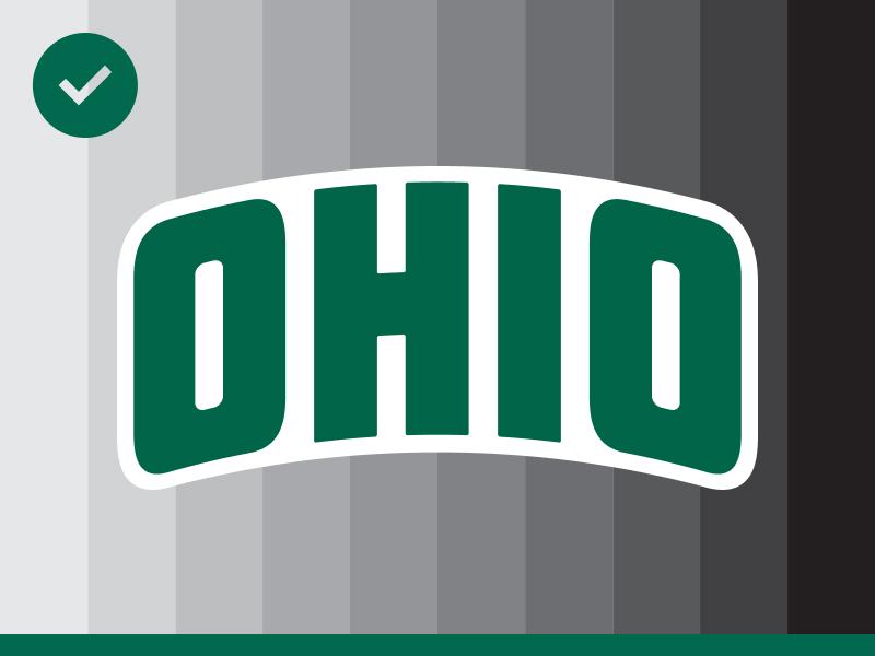 Ohio University Secondary Logo - Background Colors Acceptable Use