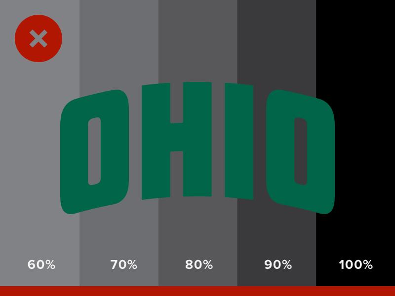 Ohio University Secondary Logo - Dark Colored Background Not Acceptable Use