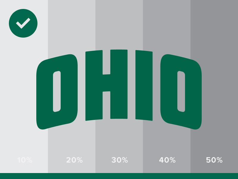 Ohio University Secondary Logo - Light Colored Background Acceptable Use