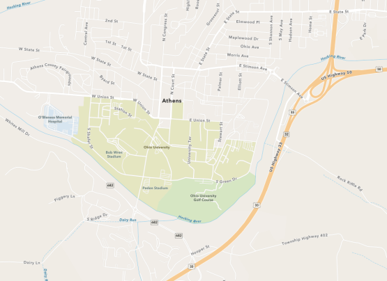Map of Ohio University