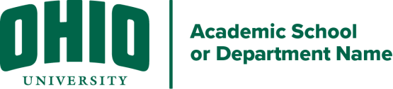 Ohio University logo lockup unit