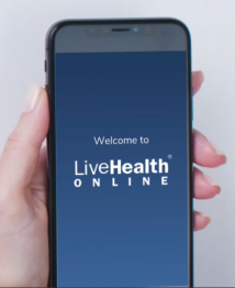 livehealth online screenshot on mobile phone