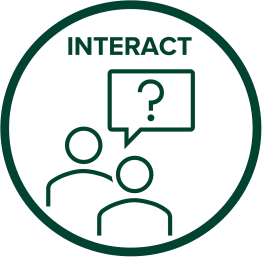 Icon of people asking questions to each other