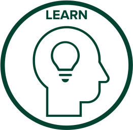 Icon of lightbulb on head