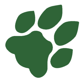 Green paw print.