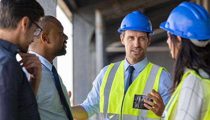 Public Administrator working at the construction site
